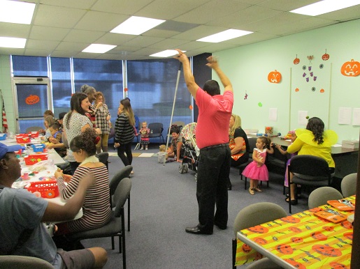 Pete raising his arms and getting excited at Make it Take it